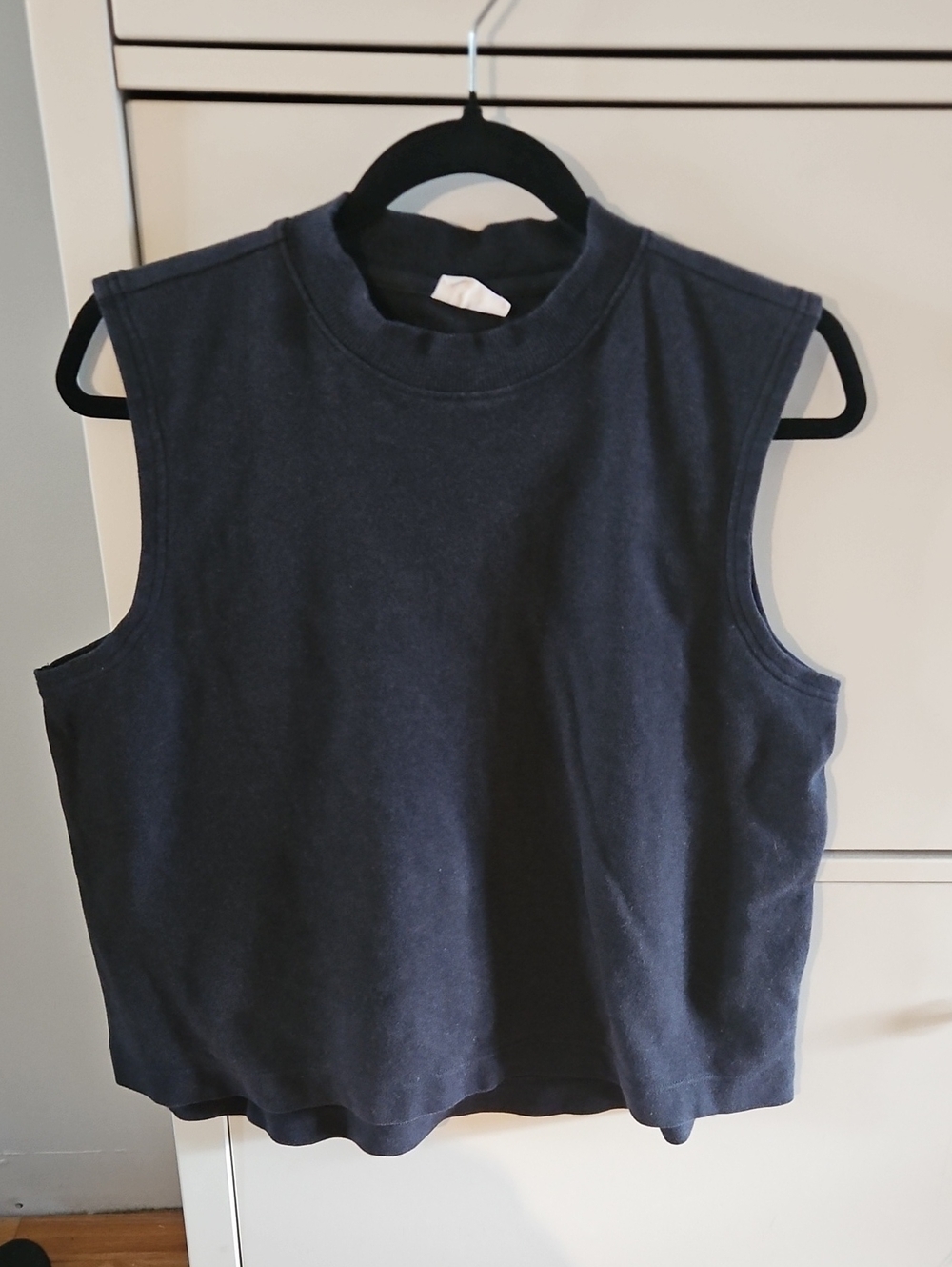 Pact Organic Cotton Airplane Mock Neck Shell In Gray Size Large